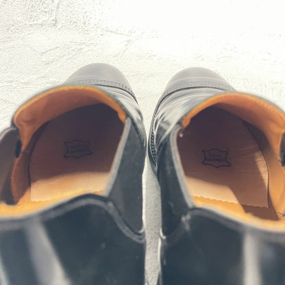 【美品】SANDERS サンダース 1629B MILITARY CAP TOE SHORT CHELSEA ミリタリー キャップトゥ サイドゴアブーツ ダイナイトソール 黒 ブラック UK5 / 24～24.5cm【W3393】