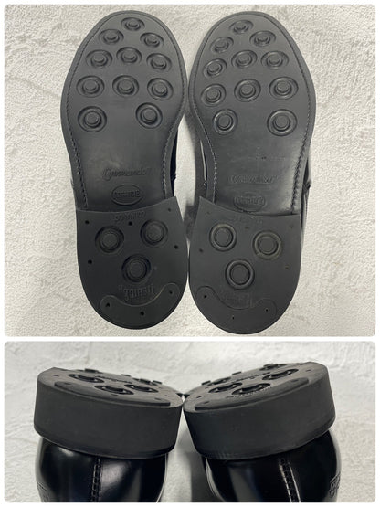 【美品】SANDERS サンダース 1629B MILITARY CAP TOE SHORT CHELSEA ミリタリー キャップトゥ サイドゴアブーツ ダイナイトソール 黒 ブラック UK5 / 24～24.5cm【W3393】