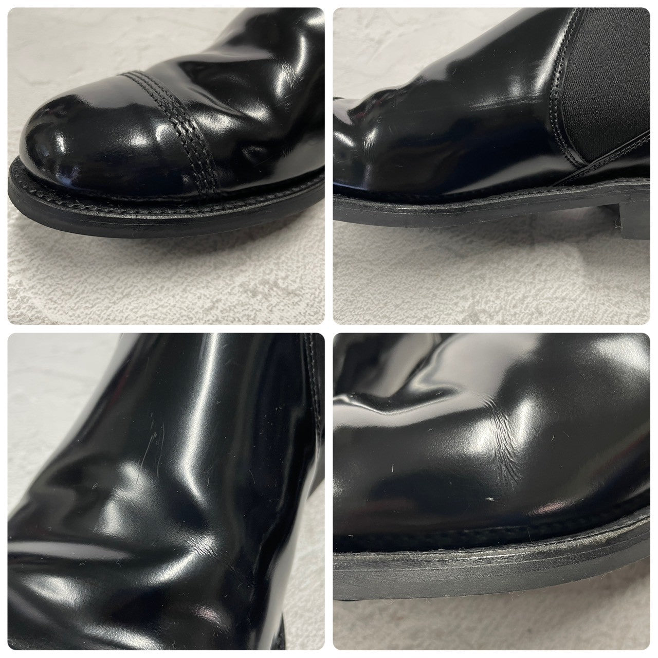 【美品】SANDERS サンダース 1629B MILITARY CAP TOE SHORT CHELSEA ミリタリー キャップトゥ サイドゴアブーツ ダイナイトソール 黒 ブラック UK5 / 24～24.5cm【W3393】