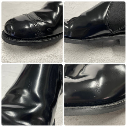 【美品】SANDERS サンダース 1629B MILITARY CAP TOE SHORT CHELSEA ミリタリー キャップトゥ サイドゴアブーツ ダイナイトソール 黒 ブラック UK5 / 24～24.5cm【W3393】