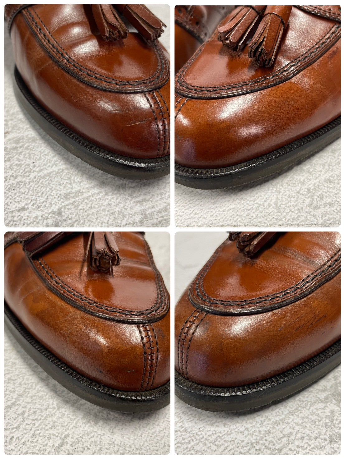 Yves Saint Laurent イヴ・サンローラン タッセルローファー サドル ブローグ 茶 ブラウン 25cm EEE【W3396】