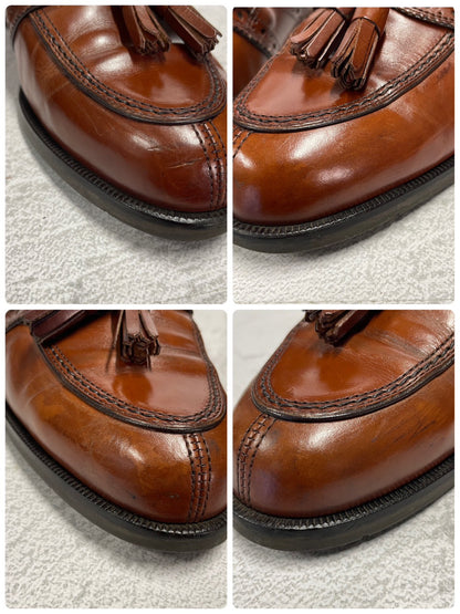 Yves Saint Laurent イヴ・サンローラン タッセルローファー サドル ブローグ 茶 ブラウン 25cm EEE【W3396】