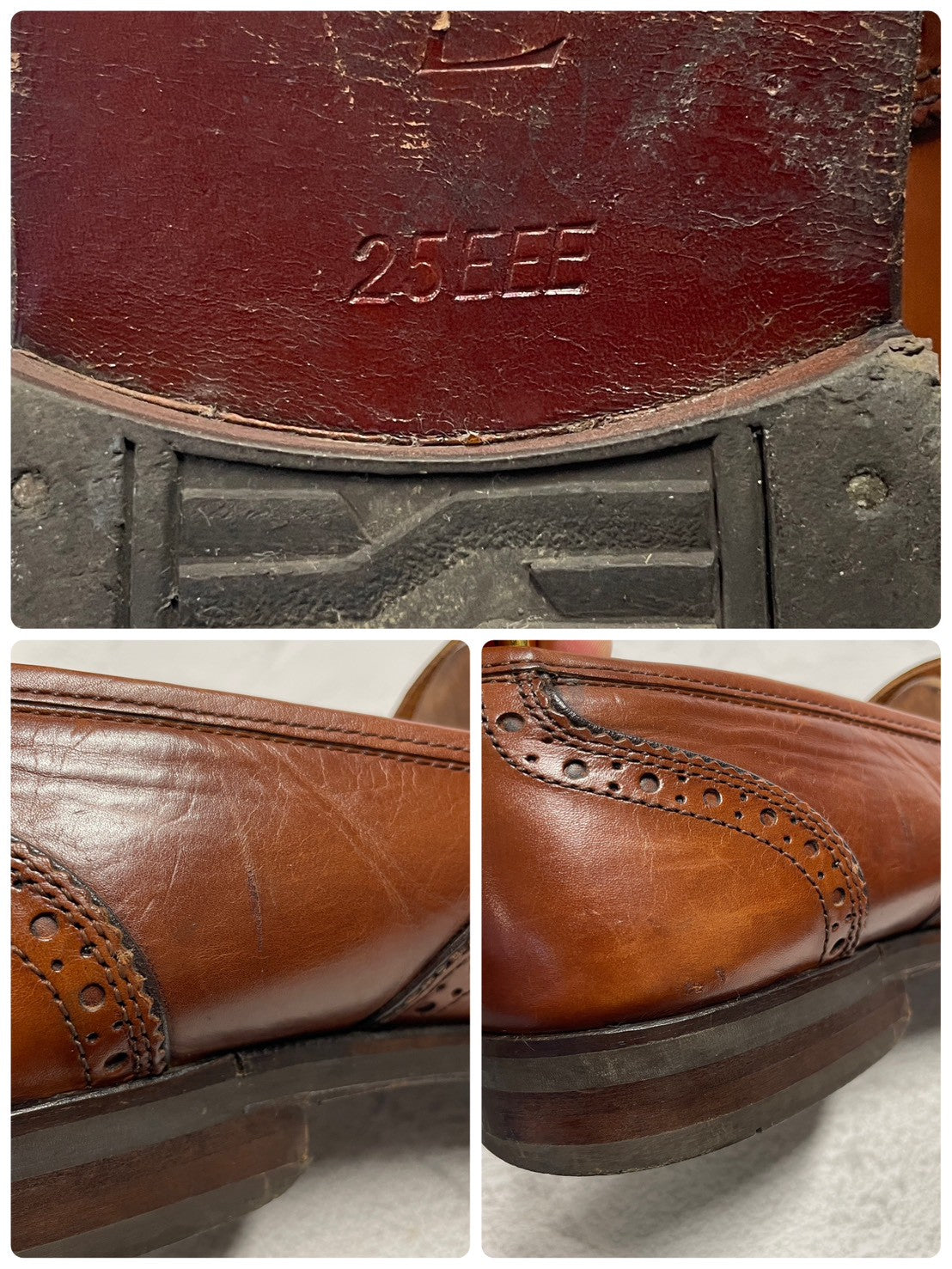 Yves Saint Laurent イヴ・サンローラン タッセルローファー サドル ブローグ 茶 ブラウン 25cm EEE【W3396】