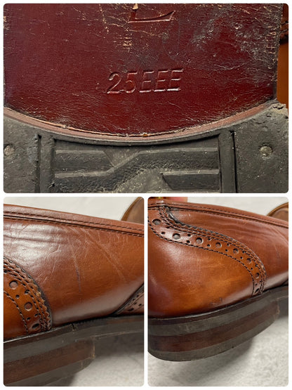 Yves Saint Laurent イヴ・サンローラン タッセルローファー サドル ブローグ 茶 ブラウン 25cm EEE【W3396】