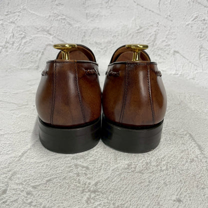 【美品】Berwick バーウィック 4340 タッセルローファー レザーソール 茶 ブラウン UK5.5 / 24.5cm【W3397】