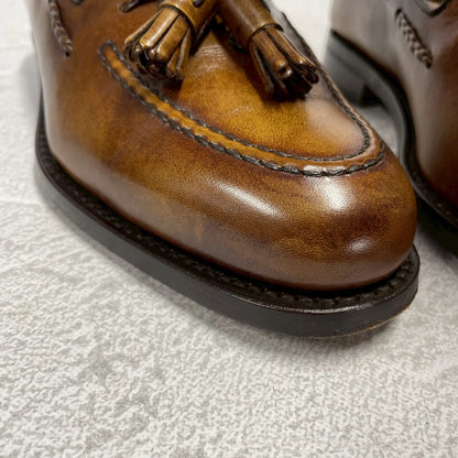 【美品】Berwick バーウィック 4340 タッセルローファー レザーソール 茶 ブラウン UK5.5 / 24.5cm【W3397】