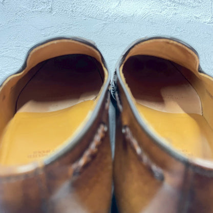 【美品】Berwick バーウィック 4340 タッセルローファー レザーソール 茶 ブラウン UK5.5 / 24.5cm【W3397】