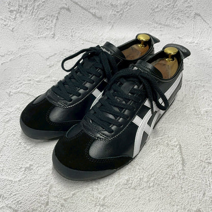 【極美品】Onitsuka Tiger オニツカタイガー MEXICO 66 メキシコ66 DL408-9001 レザー スニーカー 黒 ブラック US8 / UK7 / EUR41.5 / 26cm【W3400】