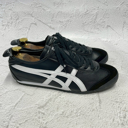 【極美品】Onitsuka Tiger オニツカタイガー MEXICO 66 メキシコ66 DL408-9001 レザー スニーカー 黒 ブラック US8 / UK7 / EUR41.5 / 26cm【W3400】