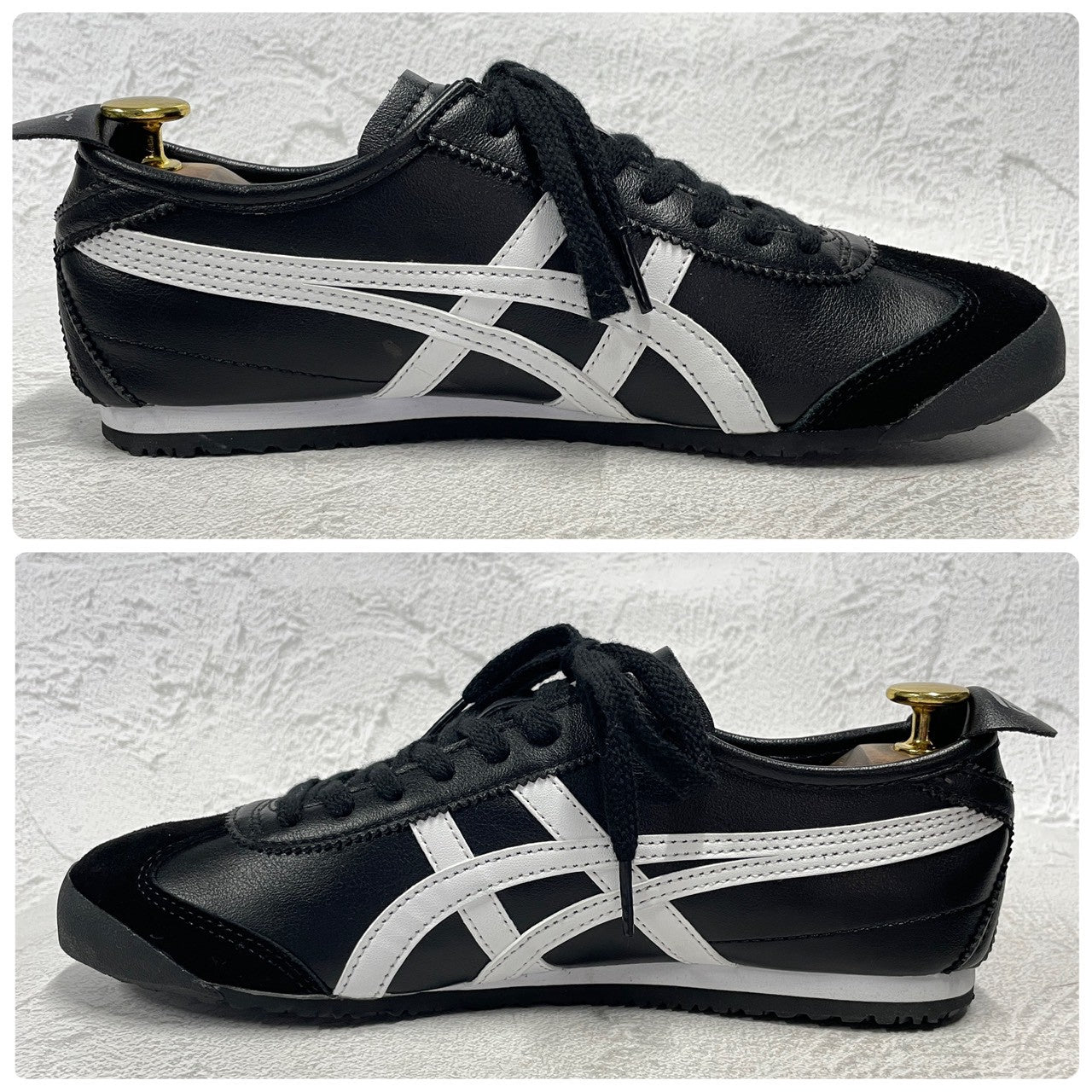 【極美品】Onitsuka Tiger オニツカタイガー MEXICO 66 メキシコ66 DL408-9001 レザー スニーカー 黒 ブラック US8 / UK7 / EUR41.5 / 26cm【W3400】