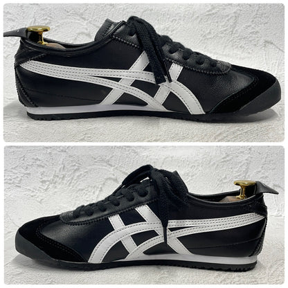 【極美品】Onitsuka Tiger オニツカタイガー MEXICO 66 メキシコ66 DL408-9001 レザー スニーカー 黒 ブラック US8 / UK7 / EUR41.5 / 26cm【W3400】