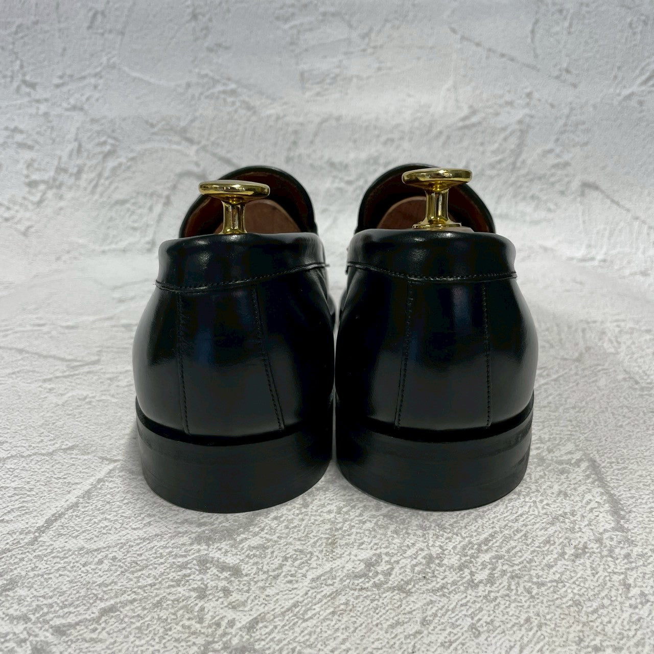 【リフト交換済み】JOSEPH CHEANEY&SONS ジョセフチーニーアンドサンズ HUDSON ハドソン コインローファー ハーフサドル 黒 ブラック UK6 / 24.5〜25.0cm【W3402】