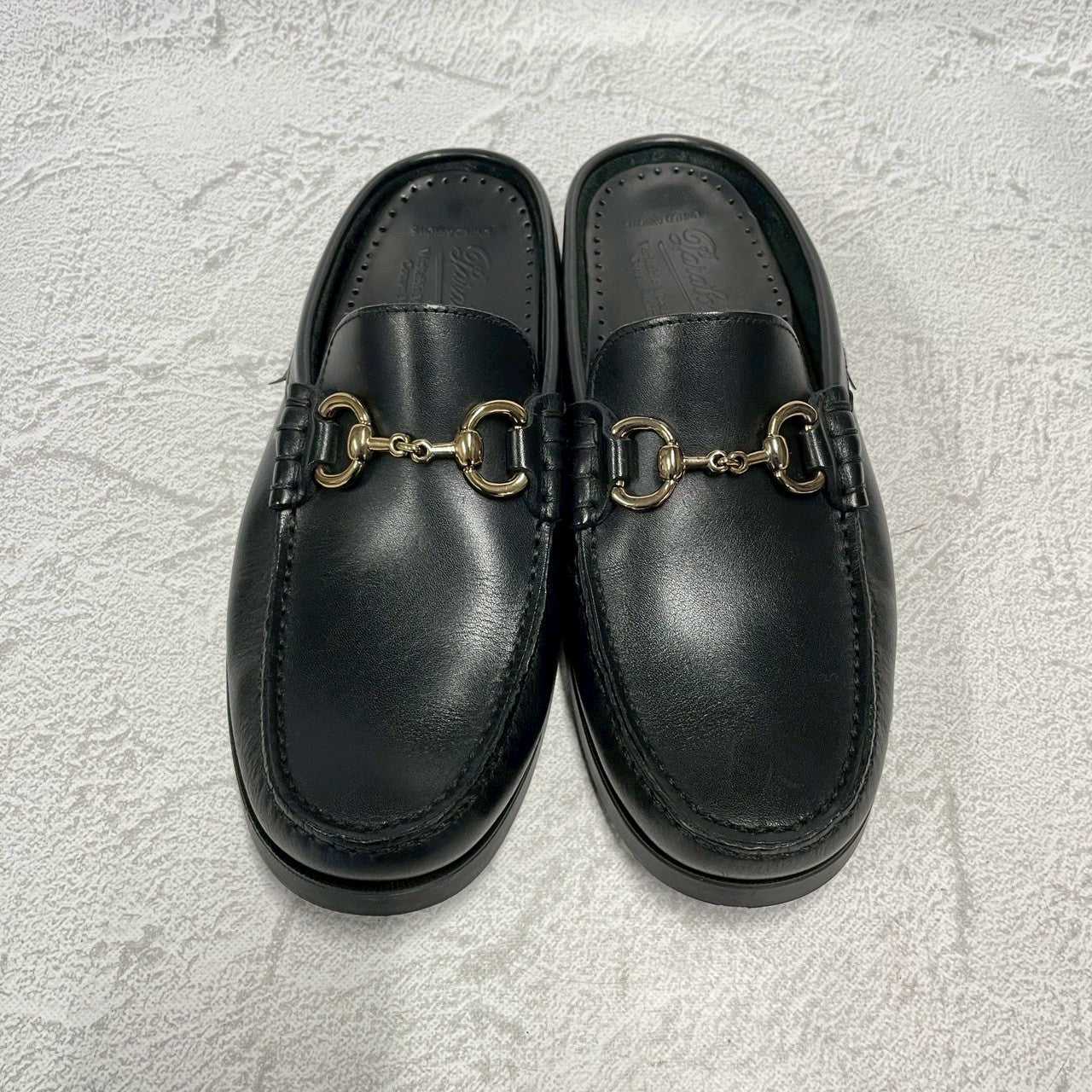 【極美品】Paraboot パラブーツ BAHAMAS MORS バハマ モールス ビットローファー スリッパ 黒 ブラック UK6.5 / 25cm【W3401】