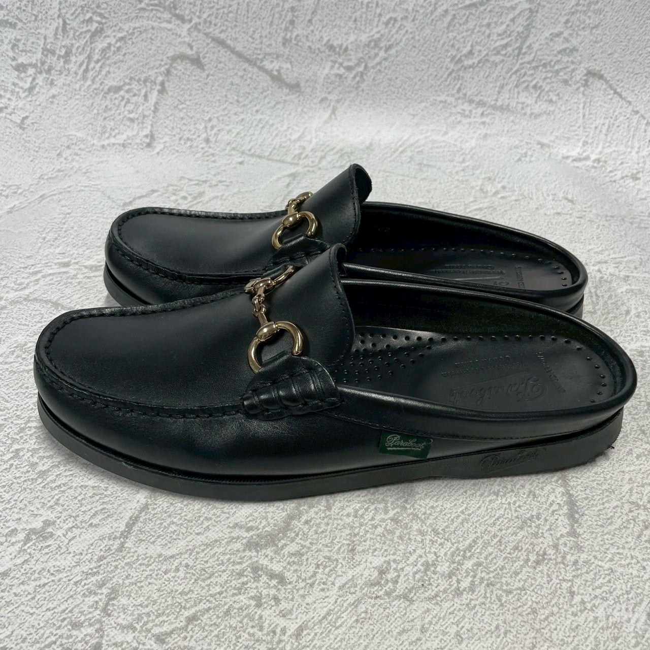 【極美品】Paraboot パラブーツ BAHAMAS MORS バハマ モールス ビットローファー スリッパ 黒 ブラック UK6.5 / 25cm【W3401】