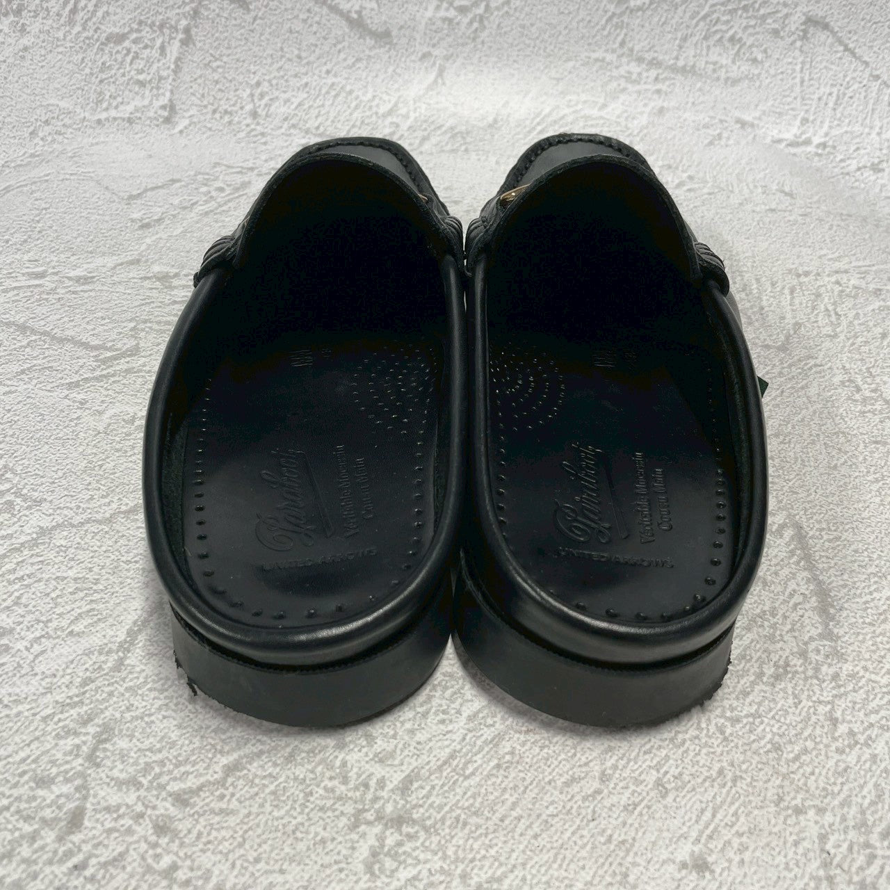 【極美品】Paraboot パラブーツ BAHAMAS MORS バハマ モールス ビットローファー スリッパ 黒 ブラック UK6.5 / 25cm【W3401】