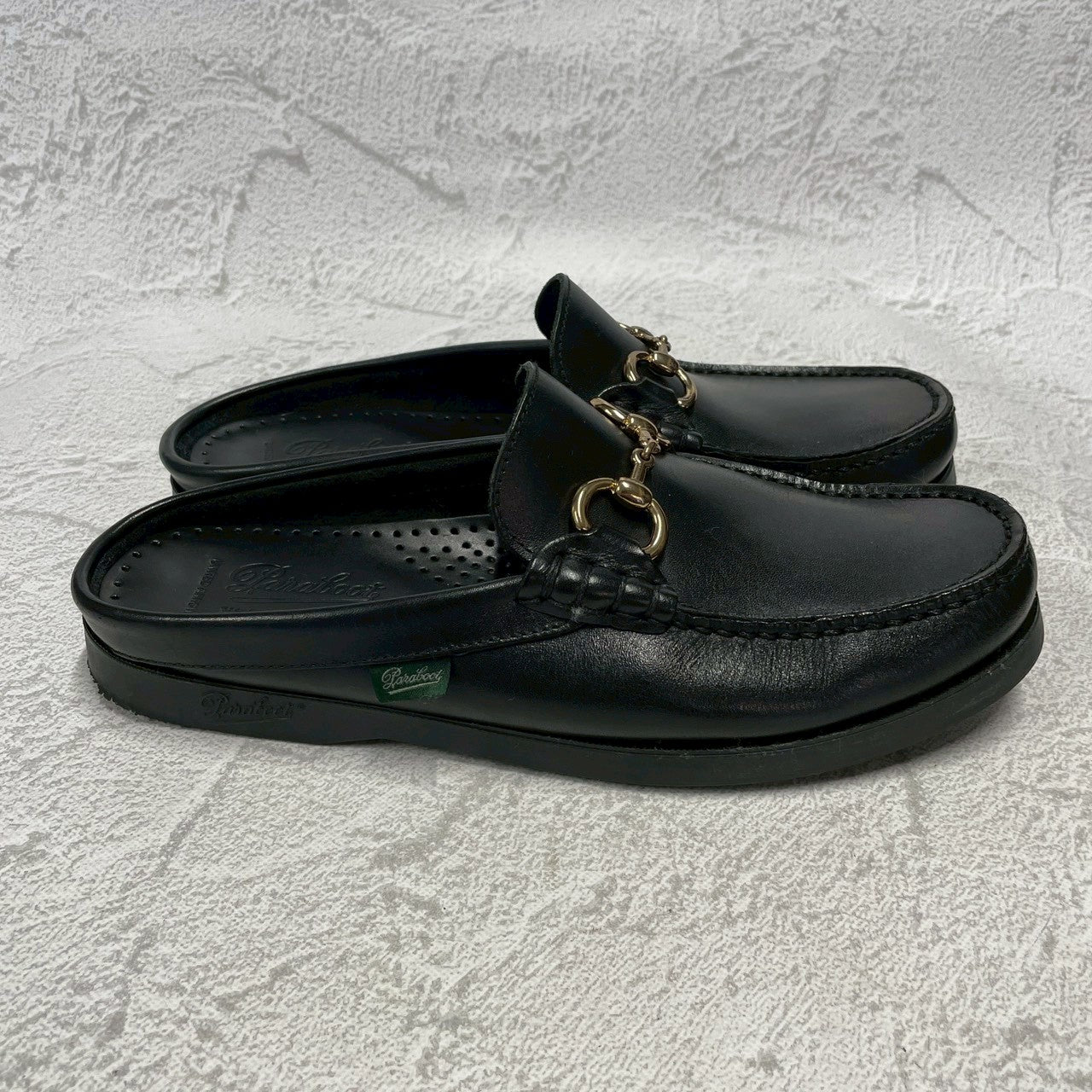 【極美品】Paraboot パラブーツ BAHAMAS MORS バハマ モールス ビットローファー スリッパ 黒 ブラック UK6.5 / 25cm【W3401】