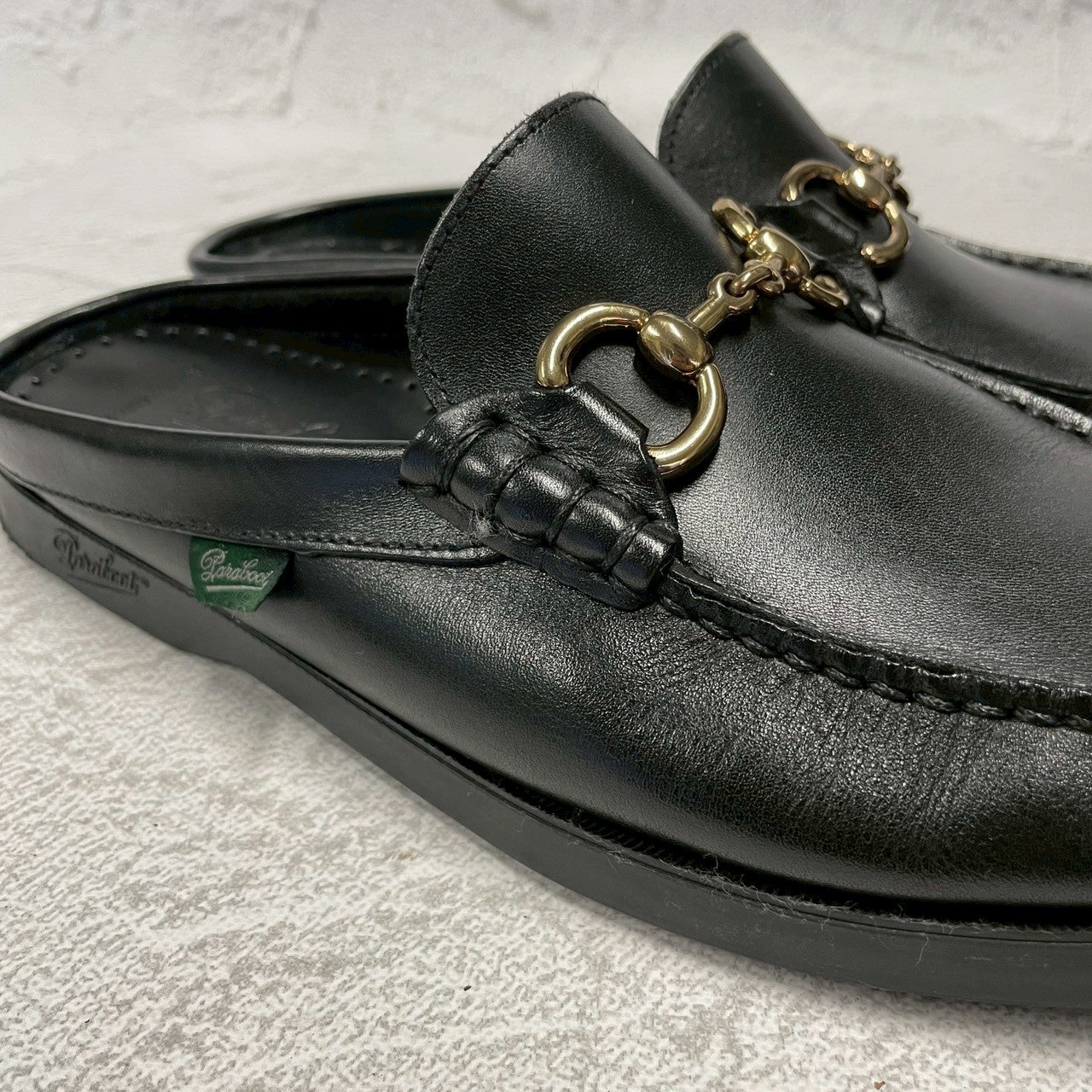【極美品】Paraboot パラブーツ BAHAMAS MORS バハマ モールス ビットローファー スリッパ 黒 ブラック UK6.5 / 25cm【W3401】