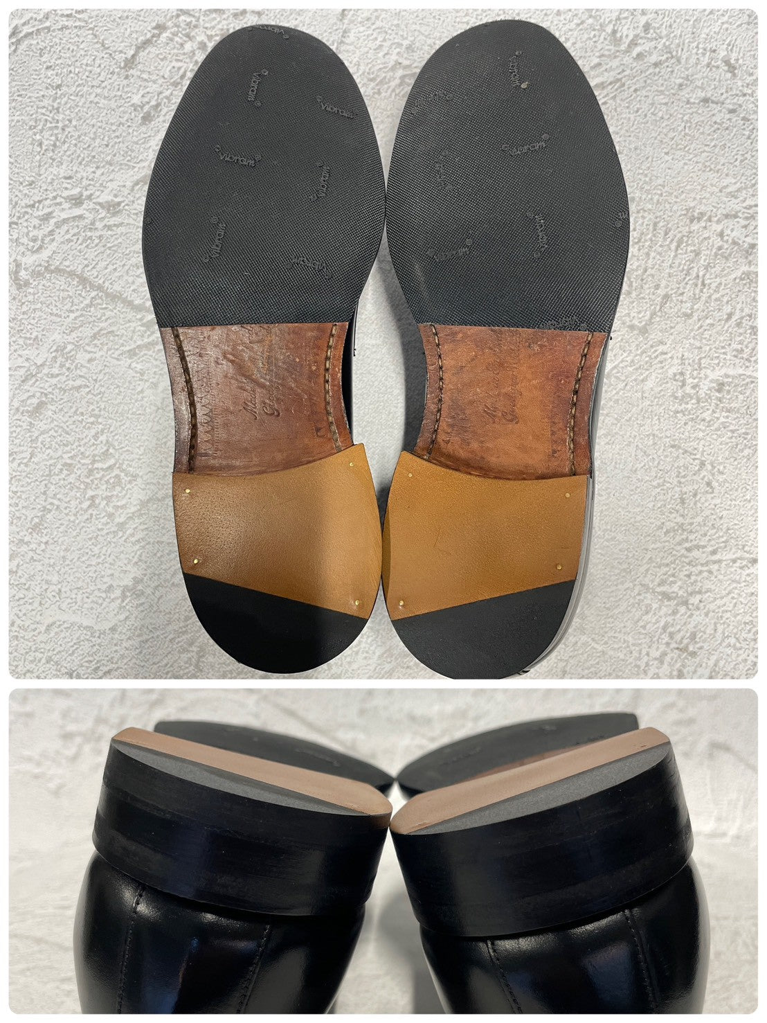 【リフト交換済み】JOSEPH CHEANEY&SONS ジョセフチーニーアンドサンズ HUDSON ハドソン コインローファー ハーフサドル 黒 ブラック UK6 / 24.5〜25.0cm【W3402】