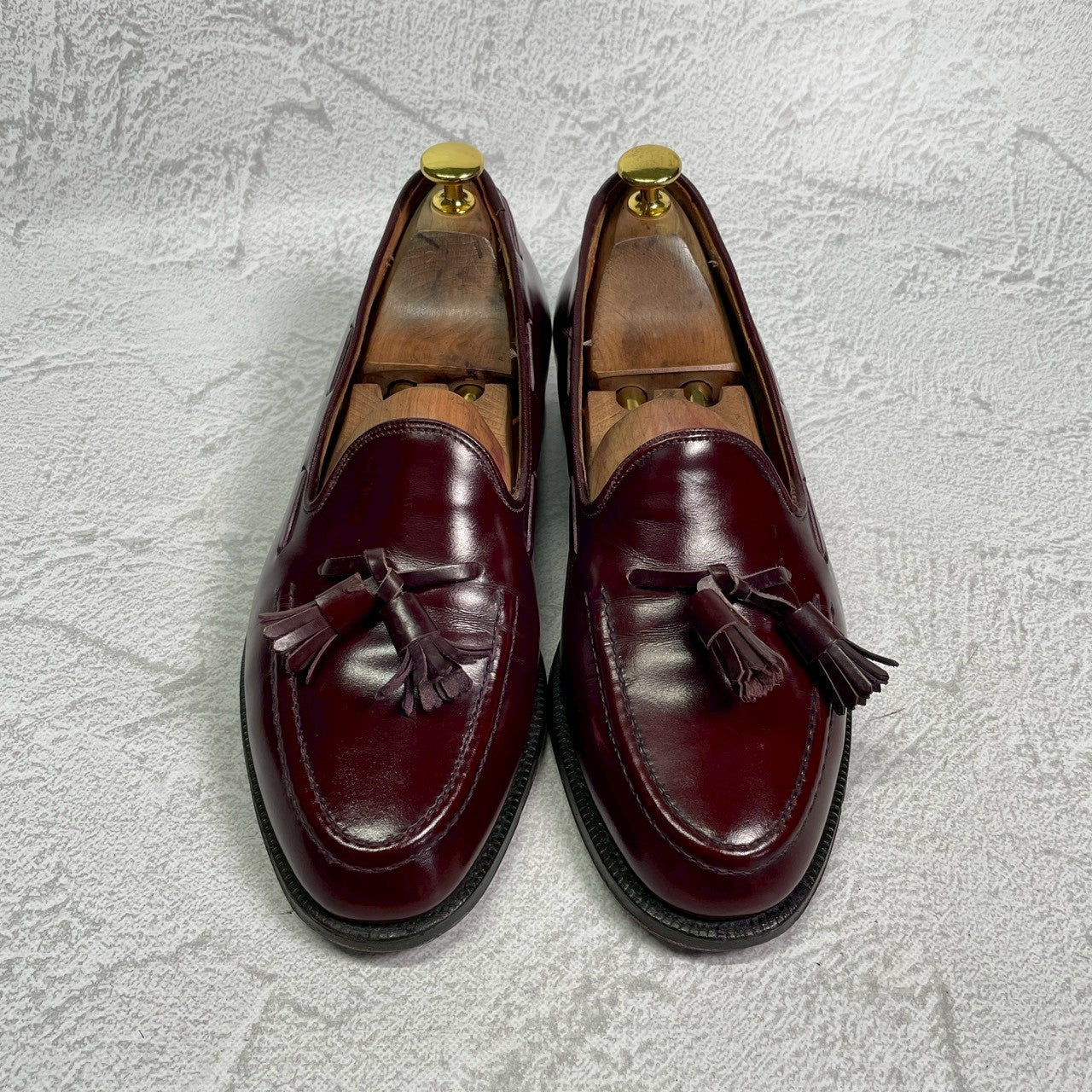 【良品】CHURCH’S チャーチ KEATS キーツ タッセルローファー レザーソール 旧チャーチ 3都市 赤茶 バーガンディ UK6 / 24.5cm【W3404】