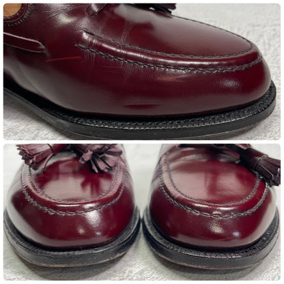 【良品】CHURCH’S チャーチ KEATS キーツ タッセルローファー レザーソール 旧チャーチ 3都市 赤茶 バーガンディ UK6 / 24.5cm【W3404】