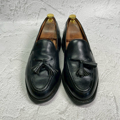 【良品】SANDERS サンダース 2031B TASSEL LOAFER タッセルローファー ダイナイトソール 黒 ブラック UK6.5 / 25.5～26.0 cm【W3405】