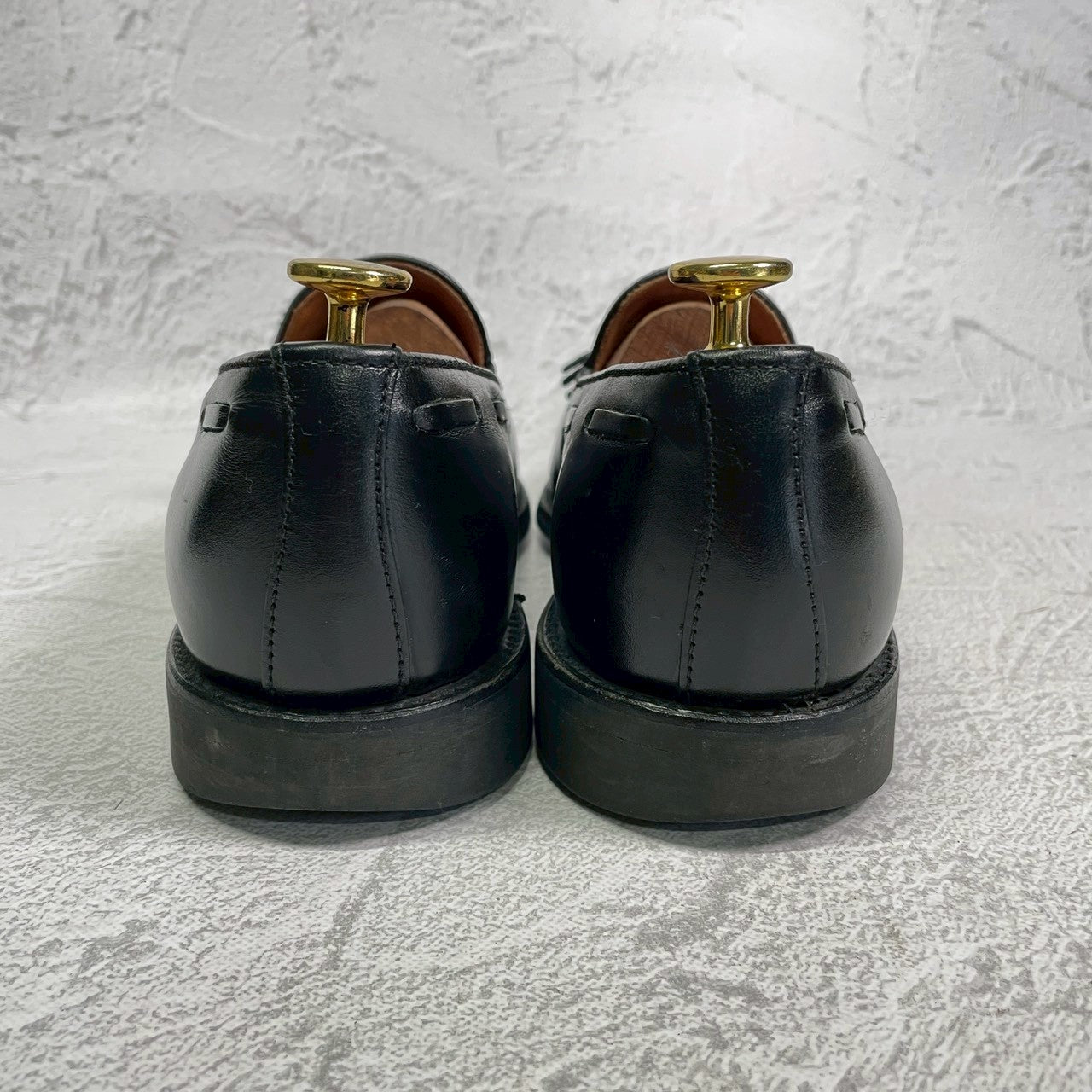 【良品】SANDERS サンダース 2031B TASSEL LOAFER タッセルローファー ダイナイトソール 黒 ブラック UK6.5 / 25.5～26.0 cm【W3405】