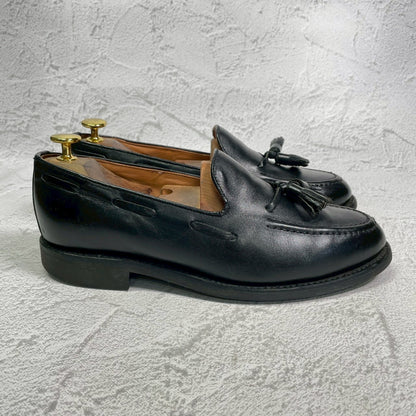 【良品】SANDERS サンダース 2031B TASSEL LOAFER タッセルローファー ダイナイトソール 黒 ブラック UK6.5 / 25.5～26.0 cm【W3405】