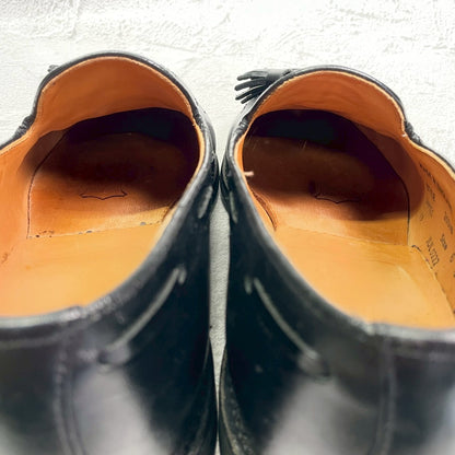 【良品】SANDERS サンダース 2031B TASSEL LOAFER タッセルローファー ダイナイトソール 黒 ブラック UK6.5 / 25.5～26.0 cm【W3405】