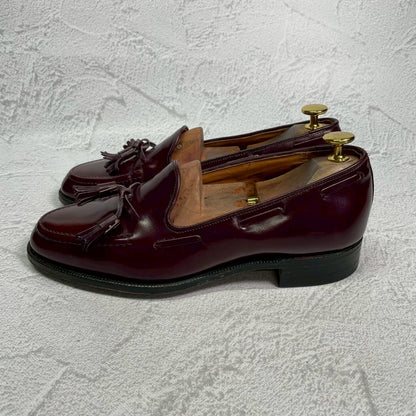 【良品】CHURCH’S チャーチ KEATS キーツ タッセルローファー レザーソール 旧チャーチ 3都市 赤茶 バーガンディ UK6 / 24.5cm【W3404】