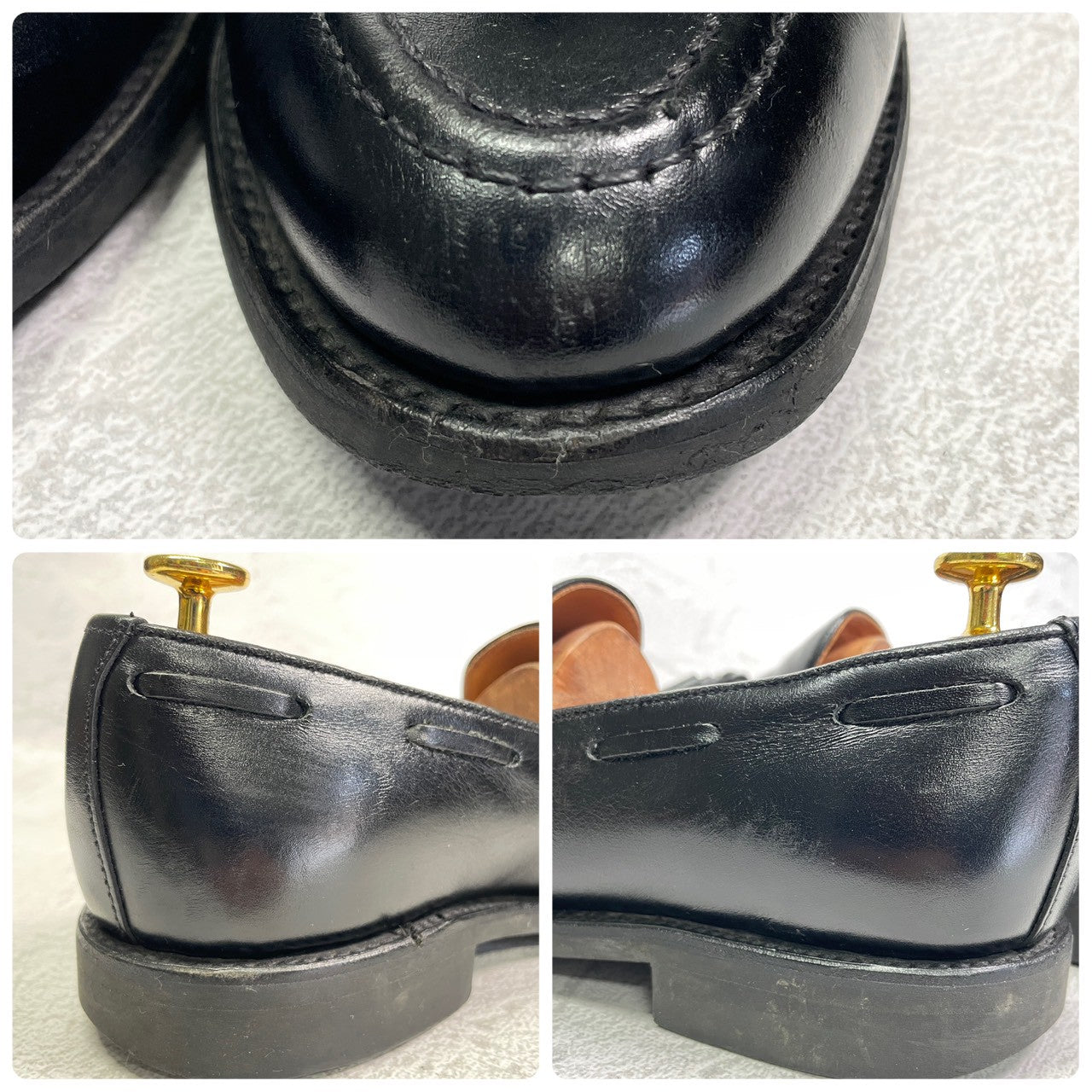 【良品】SANDERS サンダース 2031B TASSEL LOAFER タッセルローファー ダイナイトソール 黒 ブラック UK6.5 / 25.5～26.0 cm【W3405】