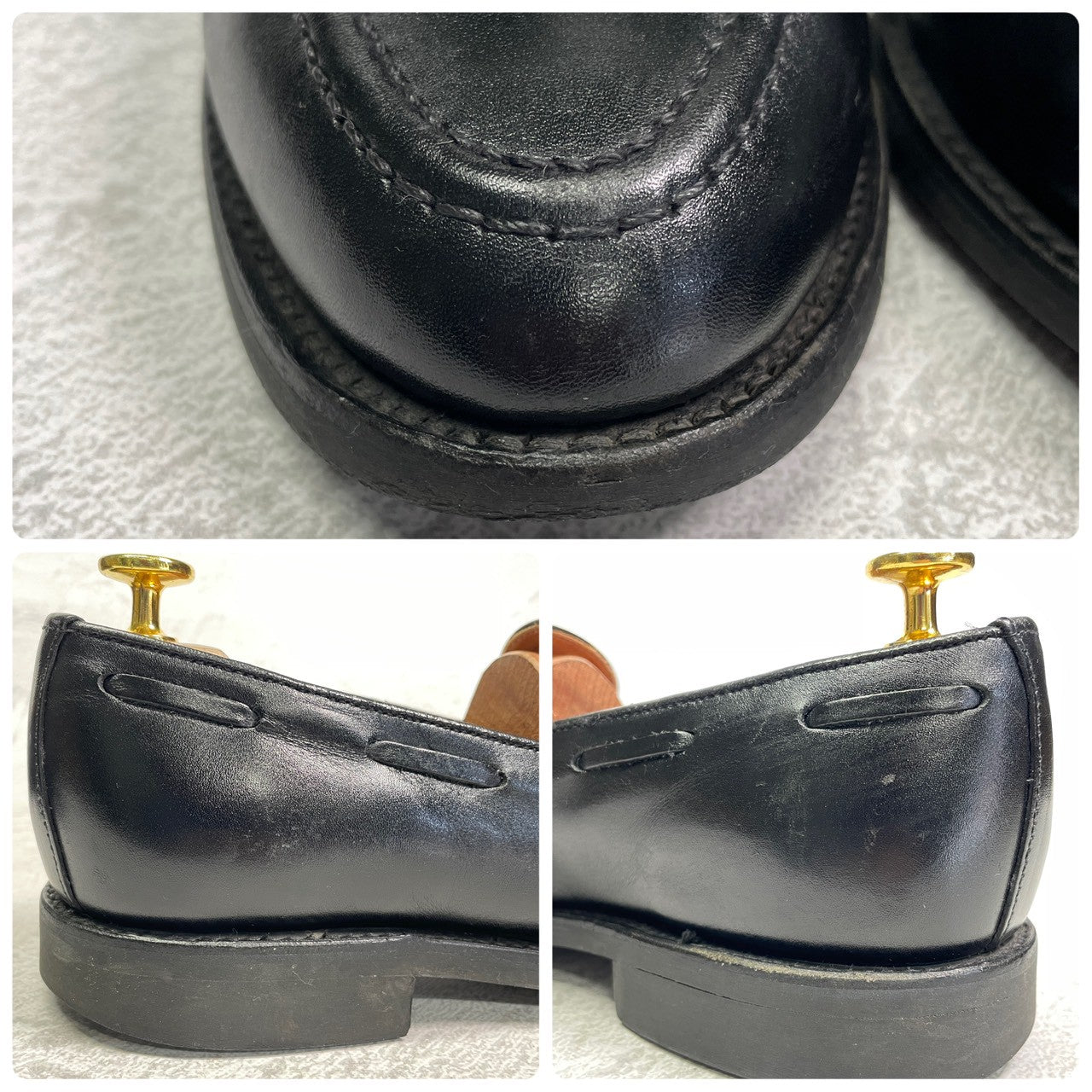 【良品】SANDERS サンダース 2031B TASSEL LOAFER タッセルローファー ダイナイトソール 黒 ブラック UK6.5 / 25.5～26.0 cm【W3405】