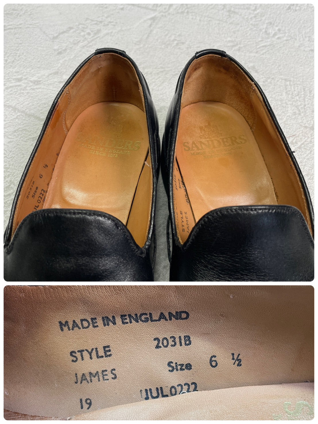 【良品】SANDERS サンダース 2031B TASSEL LOAFER タッセルローファー ダイナイトソール 黒 ブラック UK6.5 / 25.5～26.0 cm【W3405】