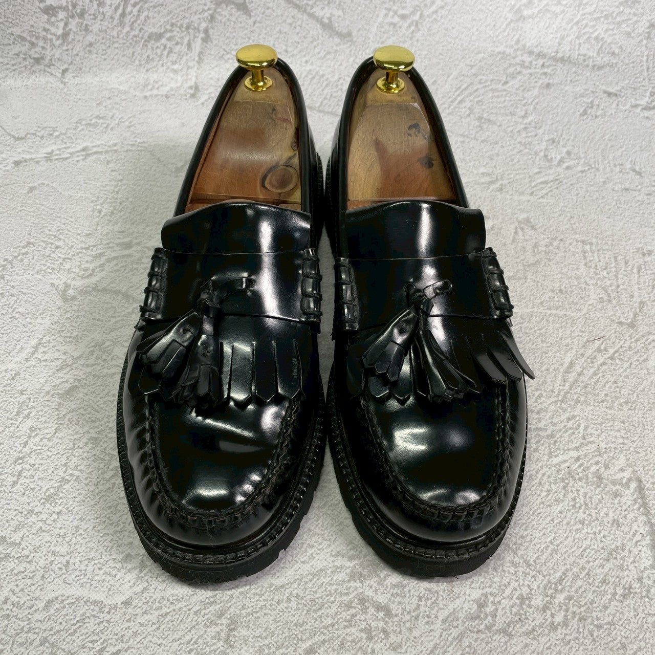 G.H.BASS ジーエイチバス Fred Perry フレッドペリーコラボ タッセルローファー 黒 ブラック UK7 / US8 / EU41 / 25.5～26cm【W3406】