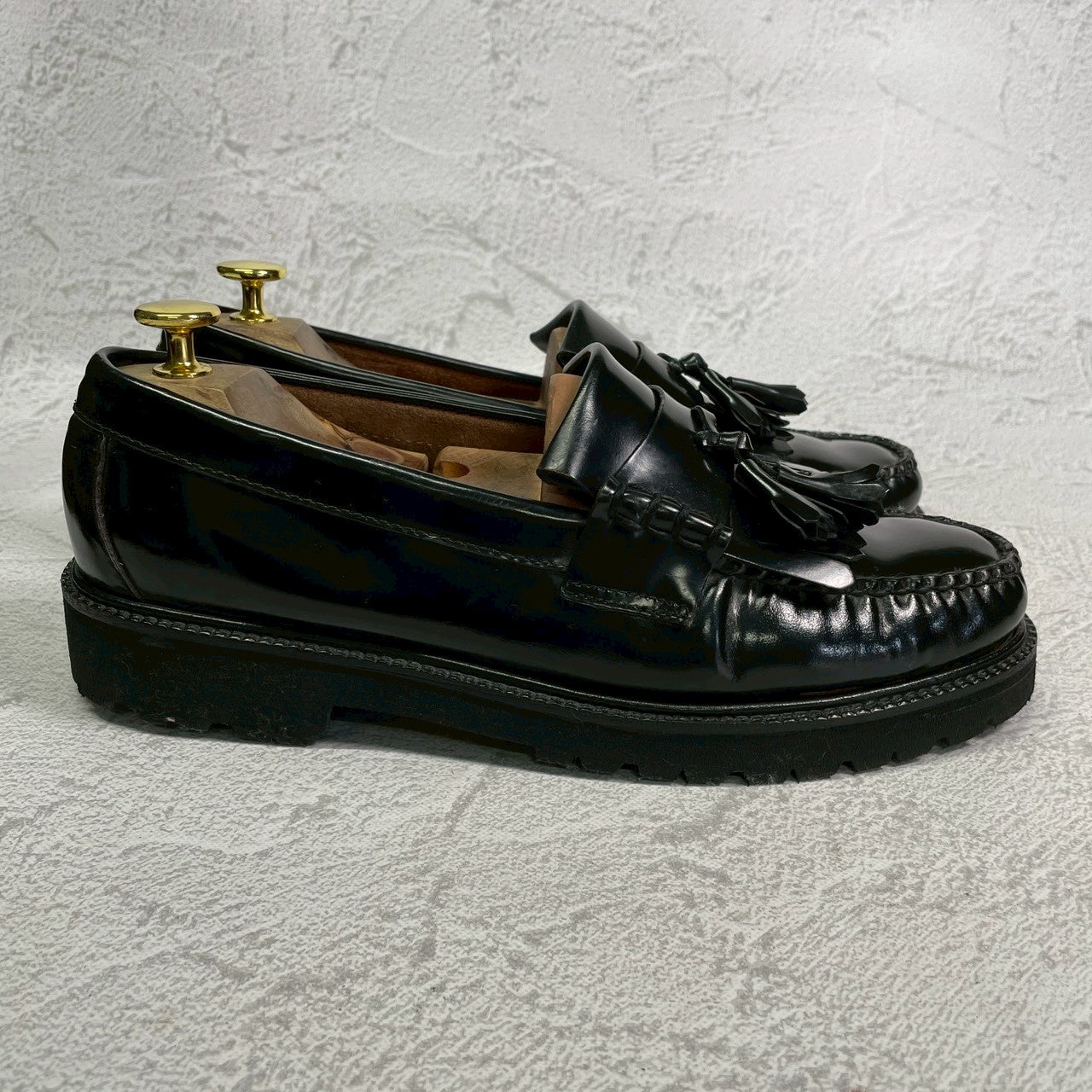 G.H.BASS ジーエイチバス Fred Perry フレッドペリーコラボ タッセルローファー 黒 ブラック UK7 / US8 / EU41 / 25.5～26cm【W3406】