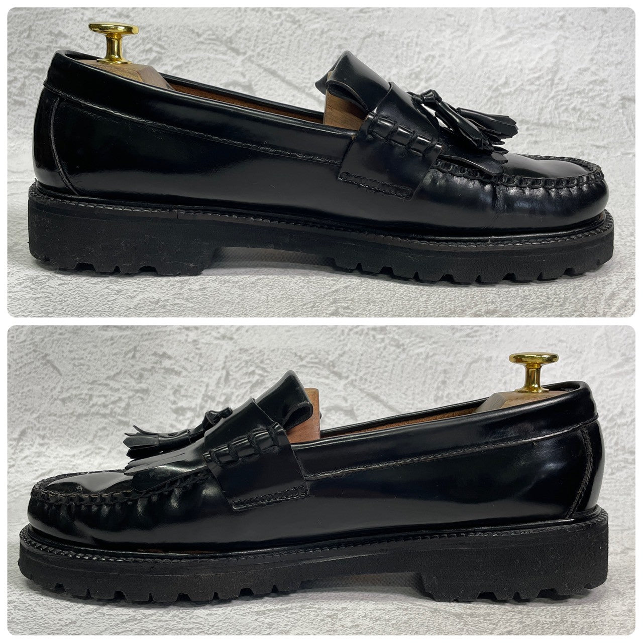 G.H.BASS ジーエイチバス Fred Perry フレッドペリーコラボ タッセルローファー 黒 ブラック UK7 / US8 / EU41 / 25.5～26cm【W3406】