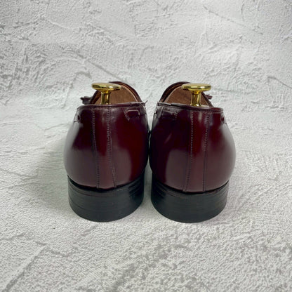 【良品】CHURCH’S チャーチ KEATS キーツ タッセルローファー レザーソール 旧チャーチ 3都市 赤茶 バーガンディ UK6 / 24.5cm【W3404】