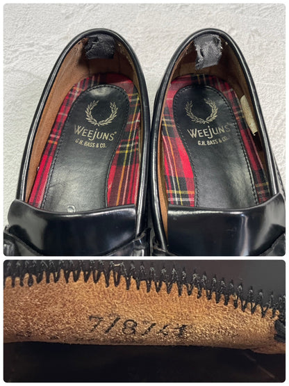 G.H.BASS ジーエイチバス Fred Perry フレッドペリーコラボ タッセルローファー 黒 ブラック UK7 / US8 / EU41 / 25.5～26cm【W3406】