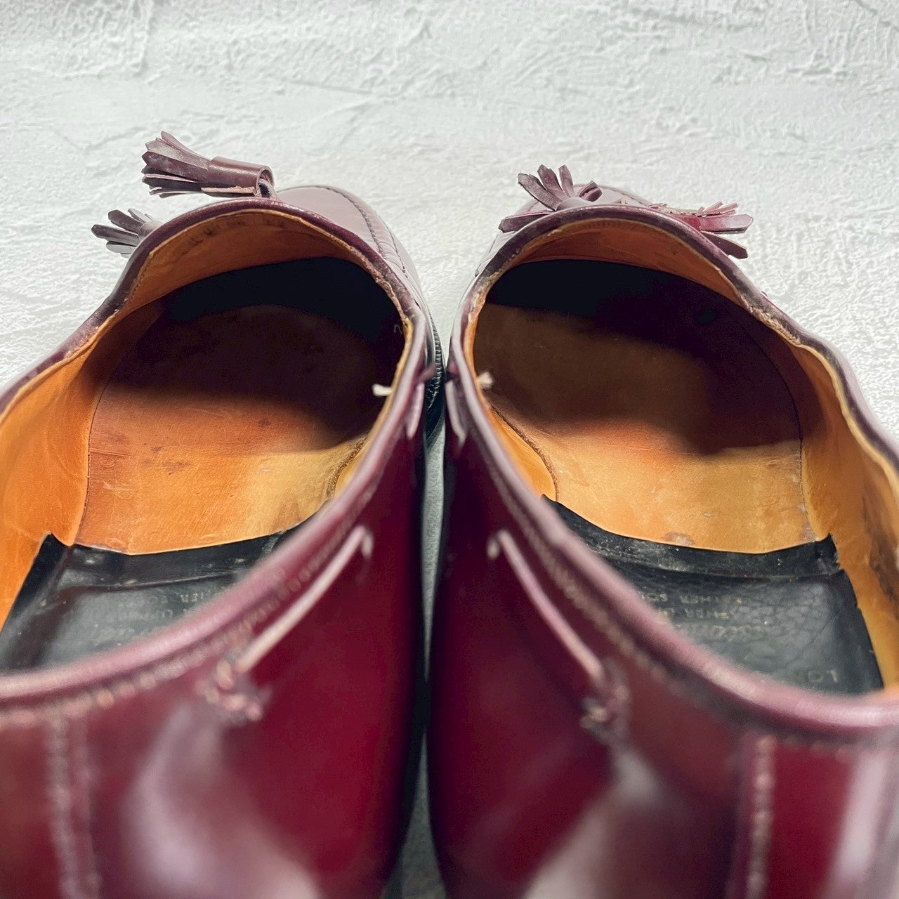 【良品】CHURCH’S チャーチ KEATS キーツ タッセルローファー レザーソール 旧チャーチ 3都市 赤茶 バーガンディ UK6 / 24.5cm【W3404】