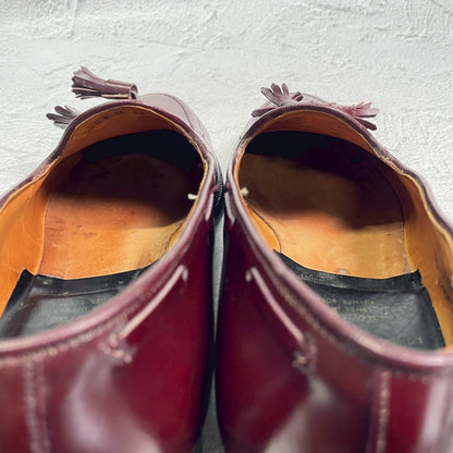 【良品】CHURCH’S チャーチ KEATS キーツ タッセルローファー レザーソール 旧チャーチ 3都市 赤茶 バーガンディ UK6 / 24.5cm【W3404】