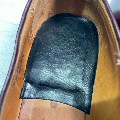 【良品】CHURCH’S チャーチ KEATS キーツ タッセルローファー レザーソール 旧チャーチ 3都市 赤茶 バーガンディ UK6 / 24.5cm【W3404】