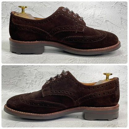 【良品】TRICKER’S トリッカーズ 7252 BOURTON バートン ウィング 外羽根 スエード リッジウェイ 茶 ブラウン UK7.5 / 7h-5 / 26cm【W3407】