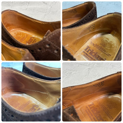 【良品】TRICKER’S トリッカーズ 7252 BOURTON バートン ウィング 外羽根 スエード リッジウェイ 茶 ブラウン UK7.5 / 7h-5 / 26cm【W3407】