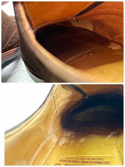 【良品】TRICKER’S トリッカーズ 7252 BOURTON バートン ウィング 外羽根 スエード リッジウェイ 茶 ブラウン UK7.5 / 7h-5 / 26cm【W3407】