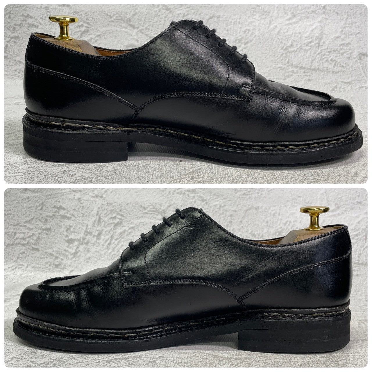 【良品】Berwick 1707 バーウィック 4477 Uチップ 外羽根 ダイナイトソール 黒 ブラック UK7 / 26cm【W3408】