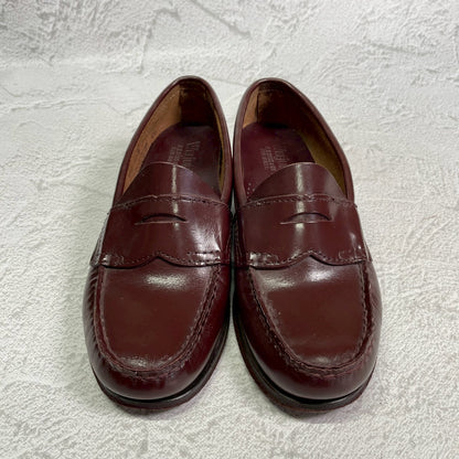 G.H.BASS ジーエイチバス WEEJUNS LOGAN ウィージャンズ ローガン コインローファー ハーフサドル 赤茶 バーガンディ US5.5 / 23.5cm相当【W3409】