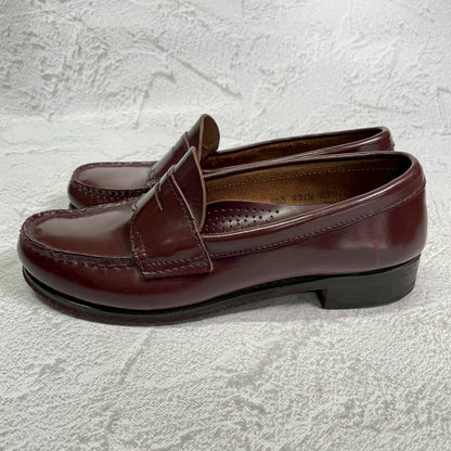 G.H.BASS ジーエイチバス WEEJUNS LOGAN ウィージャンズ ローガン コインローファー ハーフサドル 赤茶 バーガンディ US5.5 / 23.5cm相当【W3409】