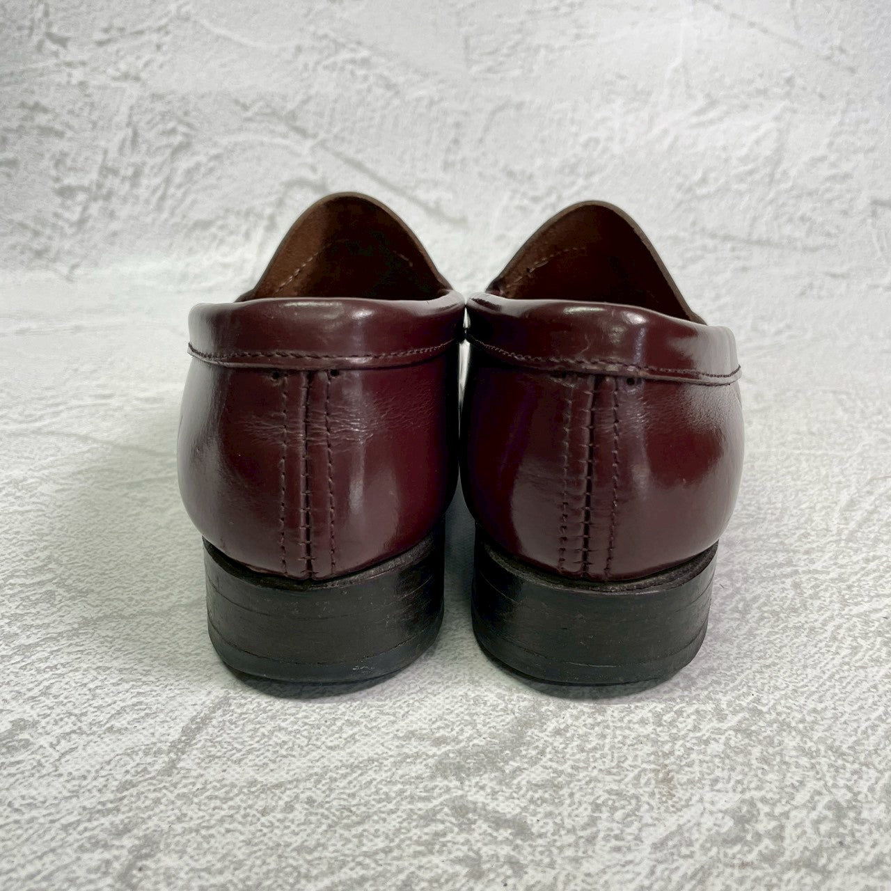 G.H.BASS ジーエイチバス WEEJUNS LOGAN ウィージャンズ ローガン コインローファー ハーフサドル 赤茶 バーガンディ US5.5 / 23.5cm相当【W3409】