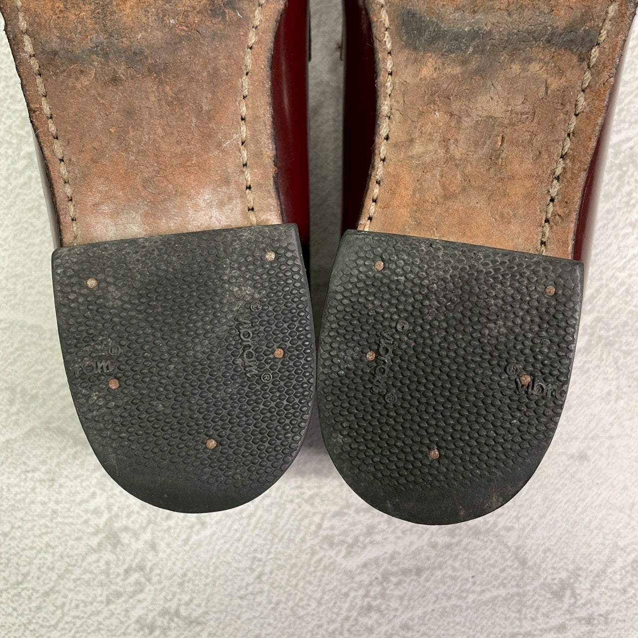 G.H.BASS ジーエイチバス WEEJUNS LOGAN ウィージャンズ ローガン コインローファー ハーフサドル 赤茶 バーガンディ US5.5 / 23.5cm相当【W3409】