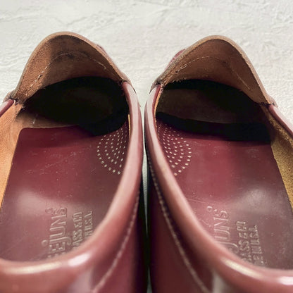 G.H.BASS ジーエイチバス WEEJUNS LOGAN ウィージャンズ ローガン コインローファー ハーフサドル 赤茶 バーガンディ US5.5 / 23.5cm相当【W3409】