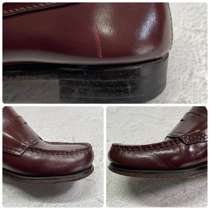 G.H.BASS ジーエイチバス WEEJUNS LOGAN ウィージャンズ ローガン コインローファー ハーフサドル 赤茶 バーガンディ US5.5 / 23.5cm相当【W3409】